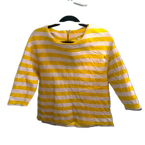 H&M Blouse Grey/Yellow Stripes, Back Zipper
